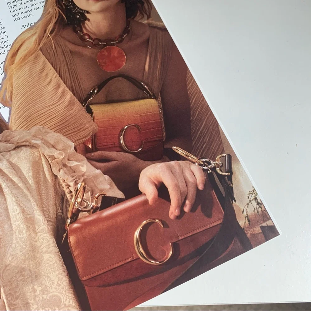 Editorial Fashion Collage Wall Art Neutral Chic Designer‎ Handbag Decor Chloe